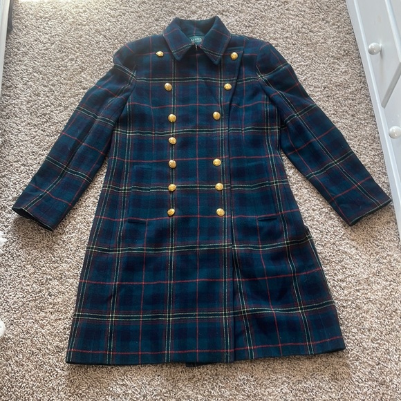 (SOLD) Long Ralph Lauren Wool Plaid Coat - Picture 8 of 13